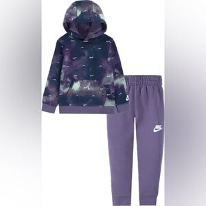 Nike Kids Purple and Black Jogger Set